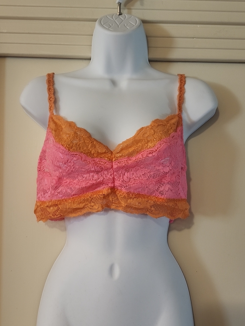 Cosabella Lace Bralette in Pink and Orange Small